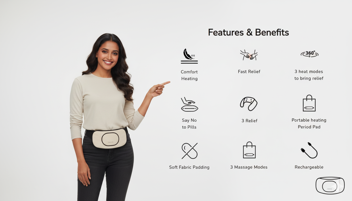 Period Cramp Relief Massager Portable Heating Pad